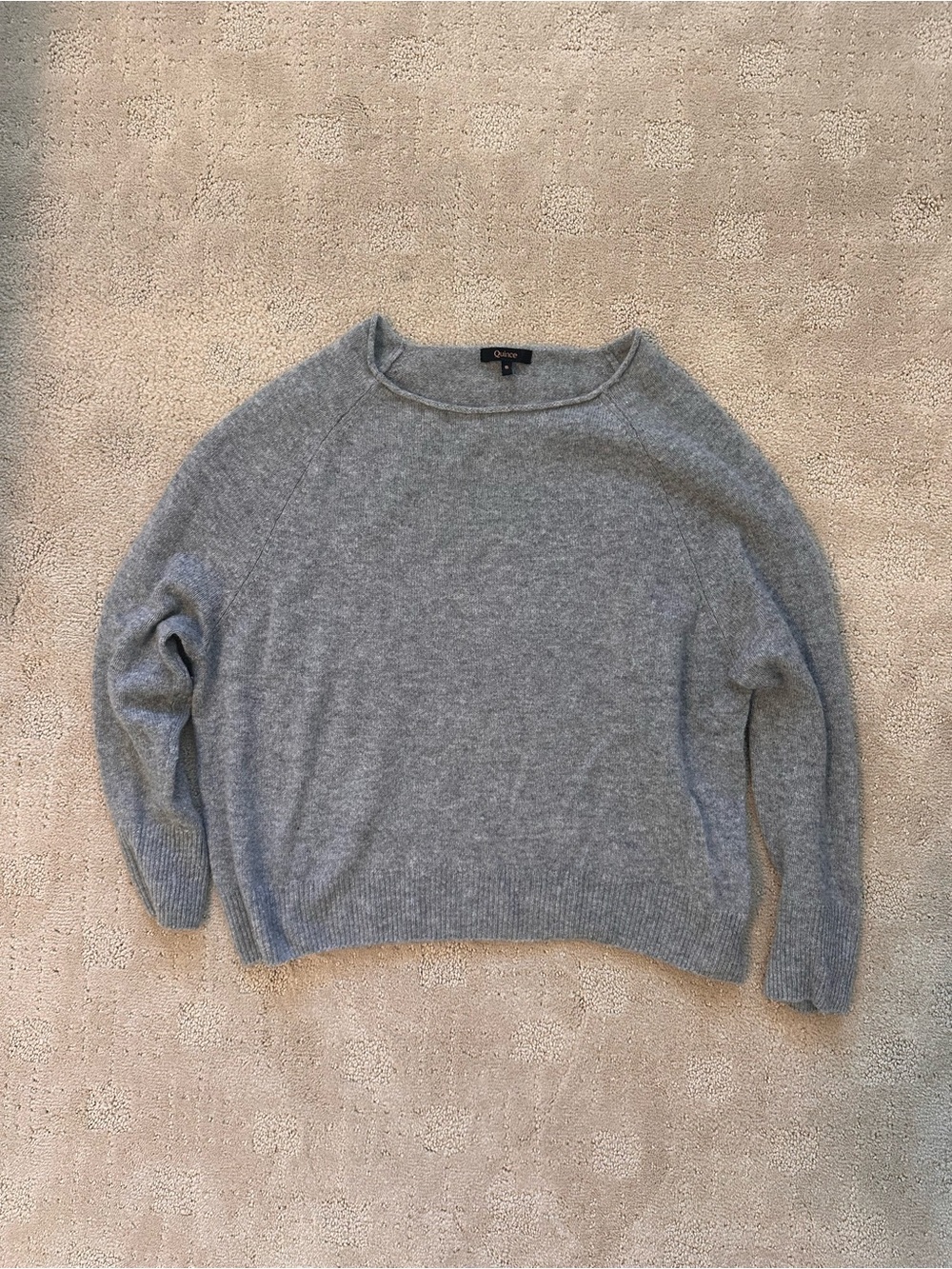 Quince Heather Gray Boatneck Cashmere Sweater